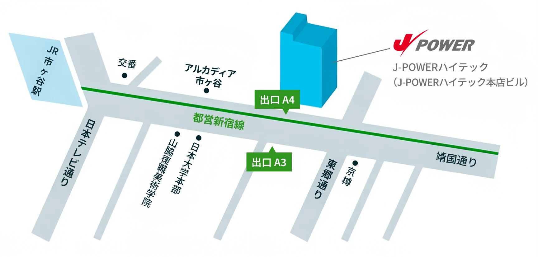 本社（電機工事部を除く）の地図